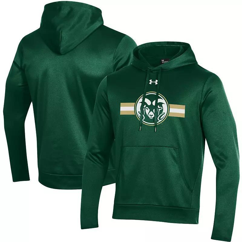 Mens Under Armour Colorado State Rams Logo Stripe Fleece Pullover Hoodie Product Image