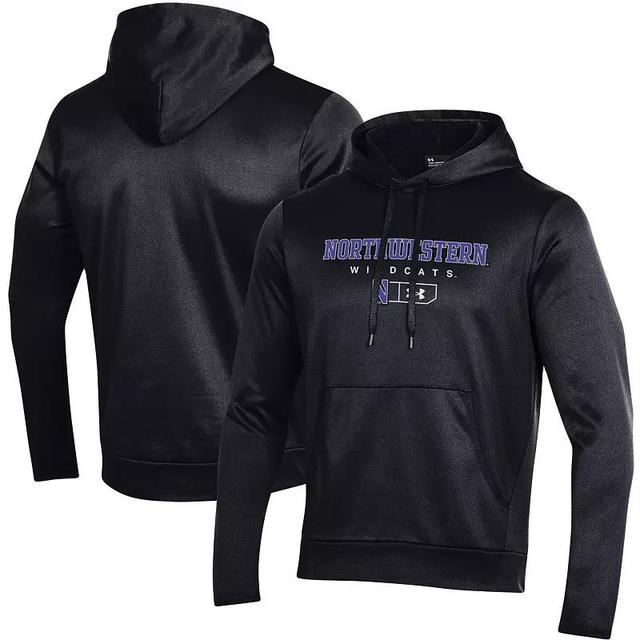 Mens Under Armour Northwestern Wildcats Logo Lockup Fleece Performance Pullover Hoodie Product Image