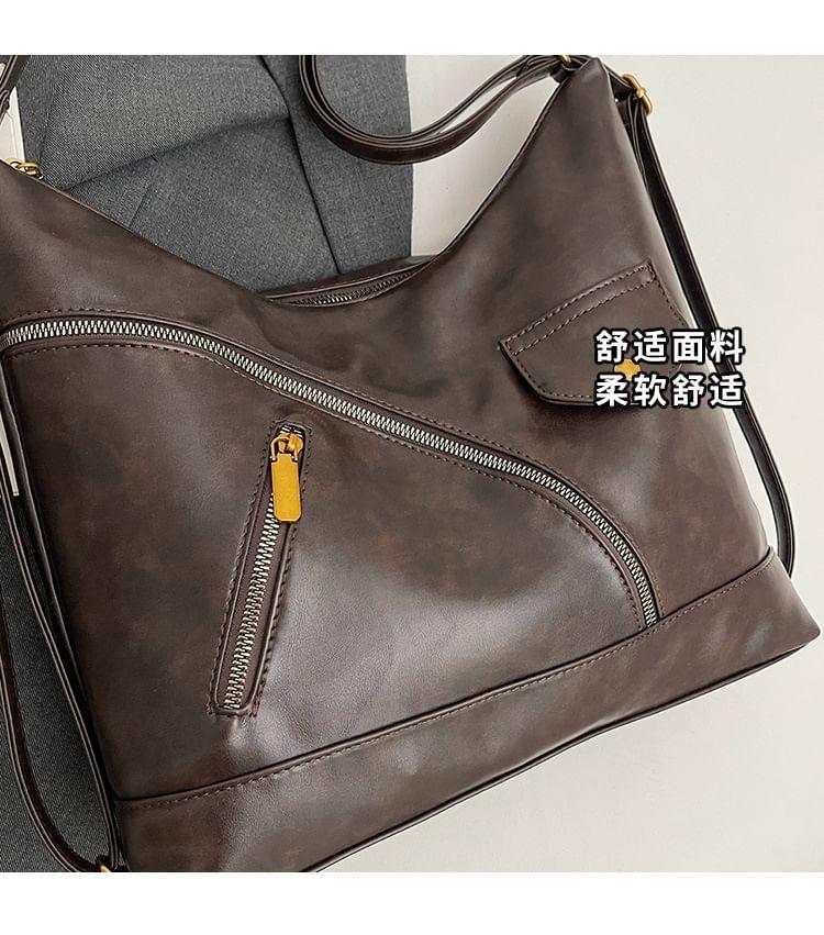 Multi-Pocket Faux Leather Tote Bag Product Image