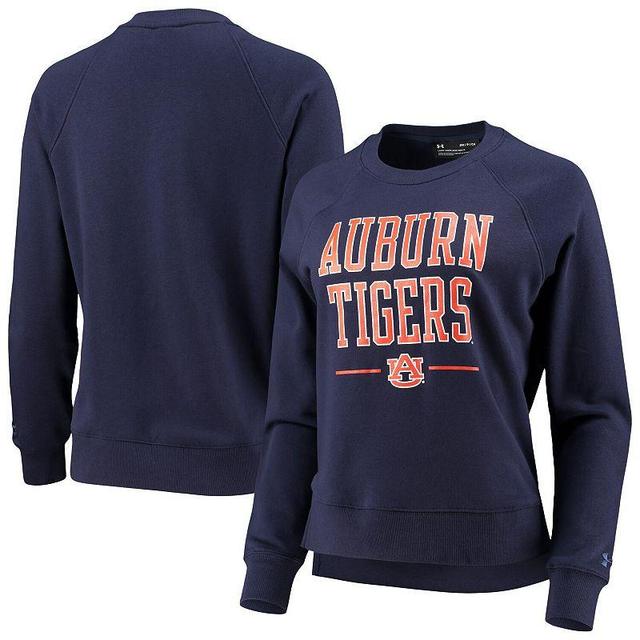 Womens Under Armour Auburn Tigers All Day Fleece Raglan Pullover Sweatshirt Blue Product Image