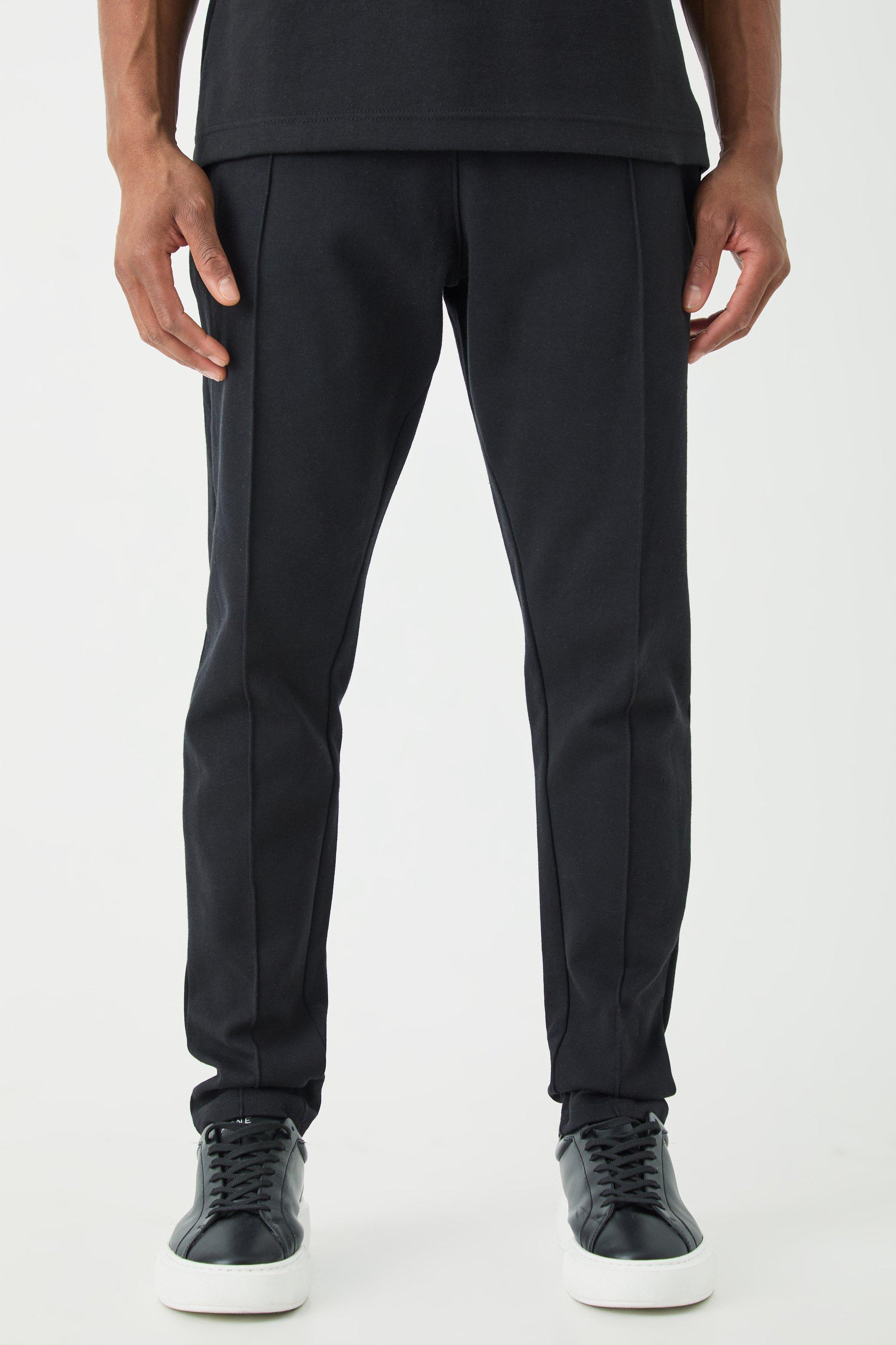 Slim Tapered Interlock Pintuck Sweatpants | boohooMAN USA Product Image