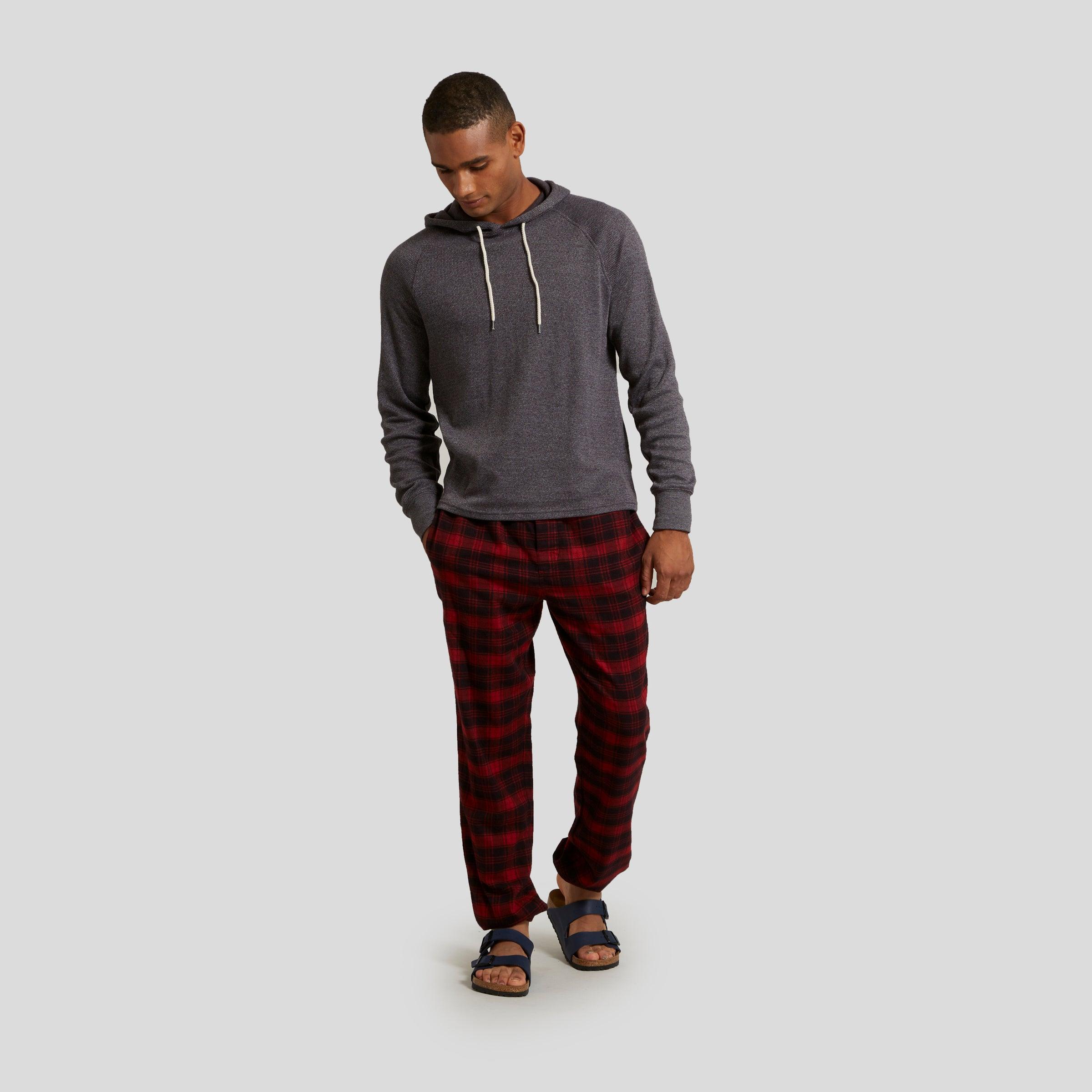 Peterman's Flannel PJ Drawcord Pant - Burnt Russet Black (Final Sale) Product Image