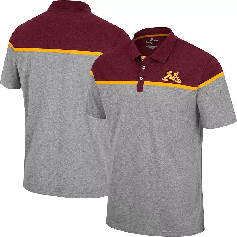 Mens Colosseum Heather Gray Minnesota Golden Gophers Chamberlain Polo Product Image