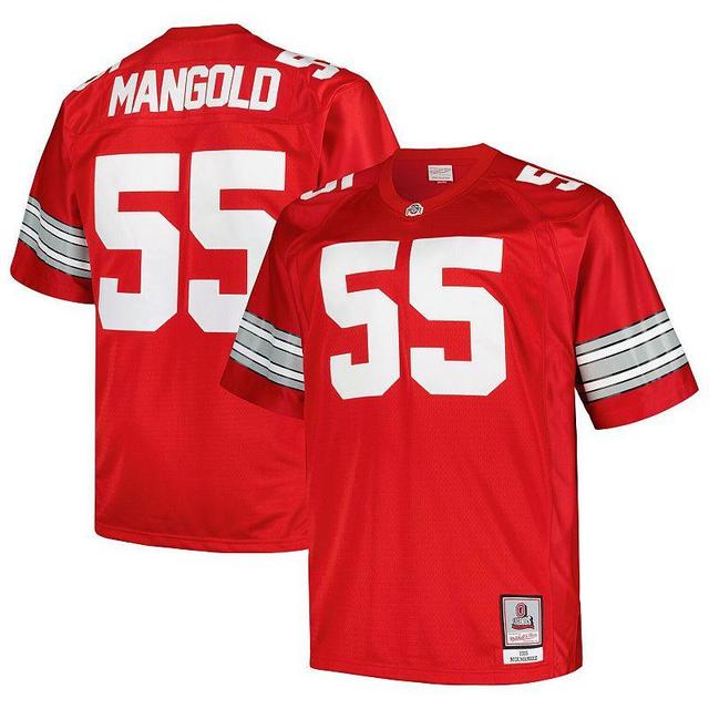 Mens Mitchell & Ness Nick Mangold Scarlet Ohio State Buckeyes Big and Tall Legacy Jersey - Scarlet Product Image