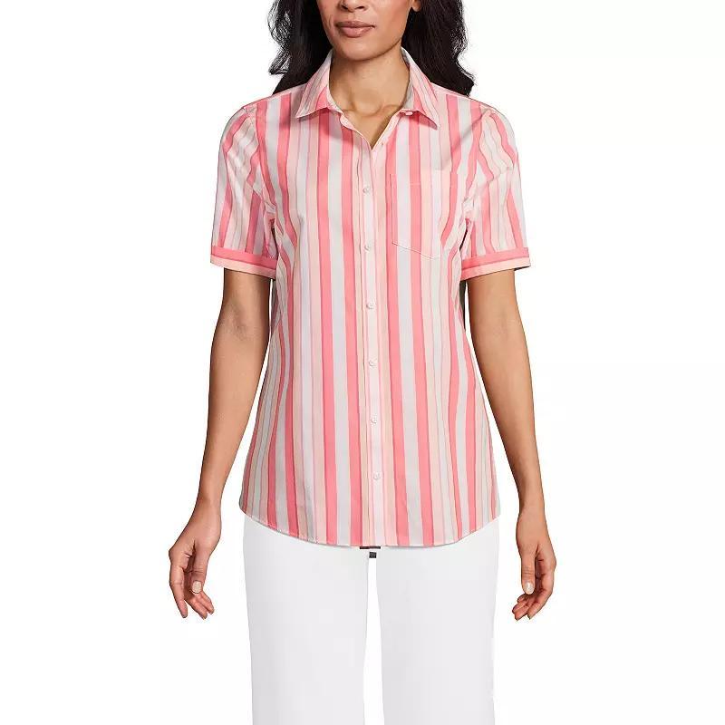 Lands End Womens Wrinkle Free No Iron Short Sleeve Shirt Product Image