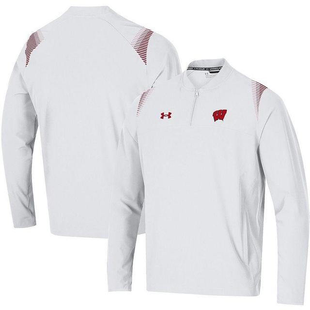 Mens Under Armour Wisconsin Badgers 2021 Sideline Motivate Quarter-Zip Jacket Product Image