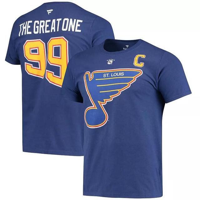 Mens Fanatics Branded Wayne Gretzky St. Louis s Authentic Stack Retired Player Nickname & Number T-Shirt Product Image