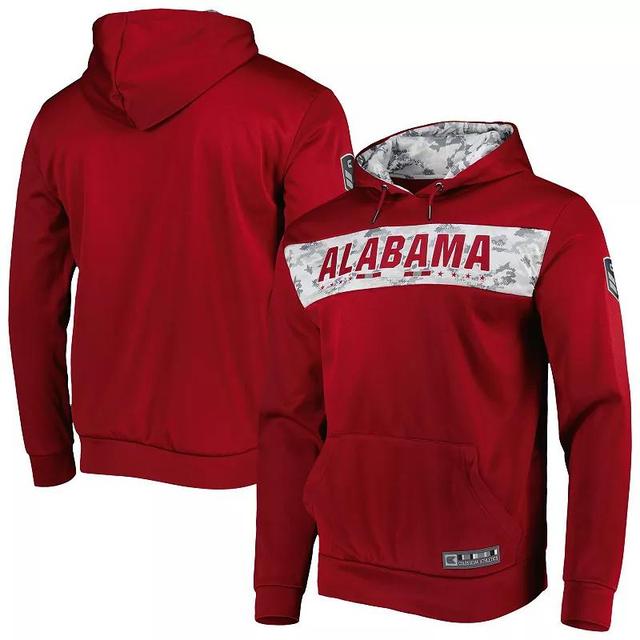 Mens Colosseum Crimson Alabama Crimson Tide OHT Military Appreciation Team Color Pullover Hoodie Product Image