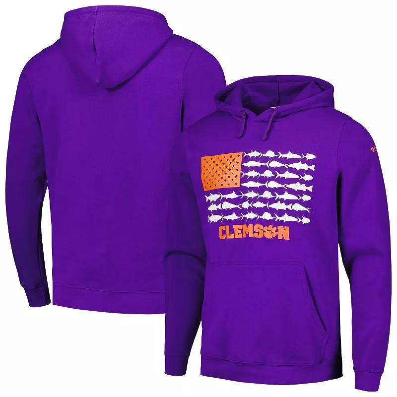 Mens Columbia Clemson Tigers PFG Fish Flag II Pullover Hoodie Product Image