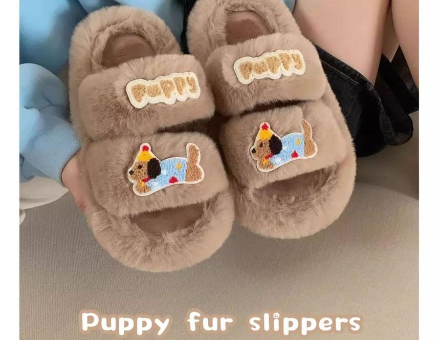 Plain Fluffy Slippers Product Image