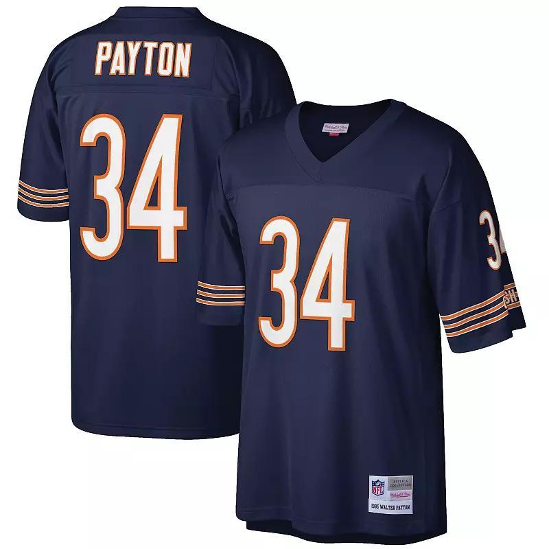 Mens Mitchell & Ness Walter Payton Chicago Bears Big & Tall 1985 Retired Player Replica Jersey Blue Product Image