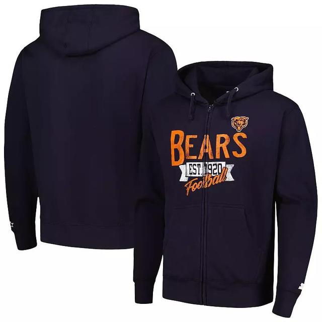 Mens Starter Chicago Bears Domestic Post Season Full-Zip Hoodie Blue Product Image