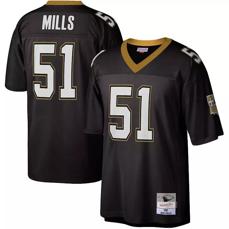 Mens Mitchell & Ness Sam Mills New Orleans Saints 1987 Legacy Replica Jersey Product Image