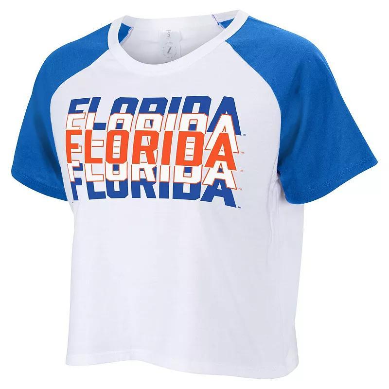 Womens ZooZatz Florida Gators Colorblock Repeat Raglan Cropped T-Shirt Product Image