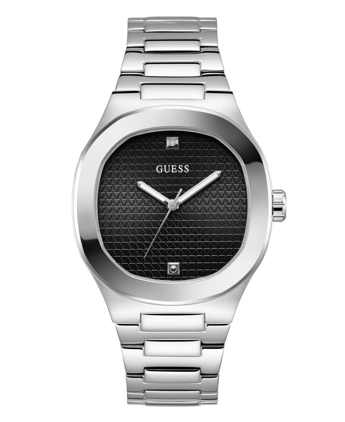 Guess Mens Analog Silver-Tone Stainless Steel Watch 42mm - Silver-Tone Product Image