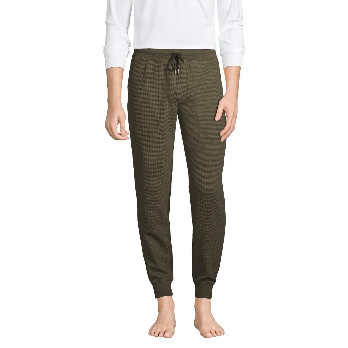 Lands End Mens Waffle Jogger Pajama Pants Product Image