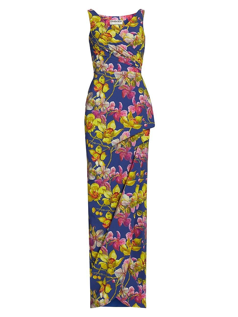 Womens Florien Printed Gown - Wild Narcissus Gold - Size 2 Product Image