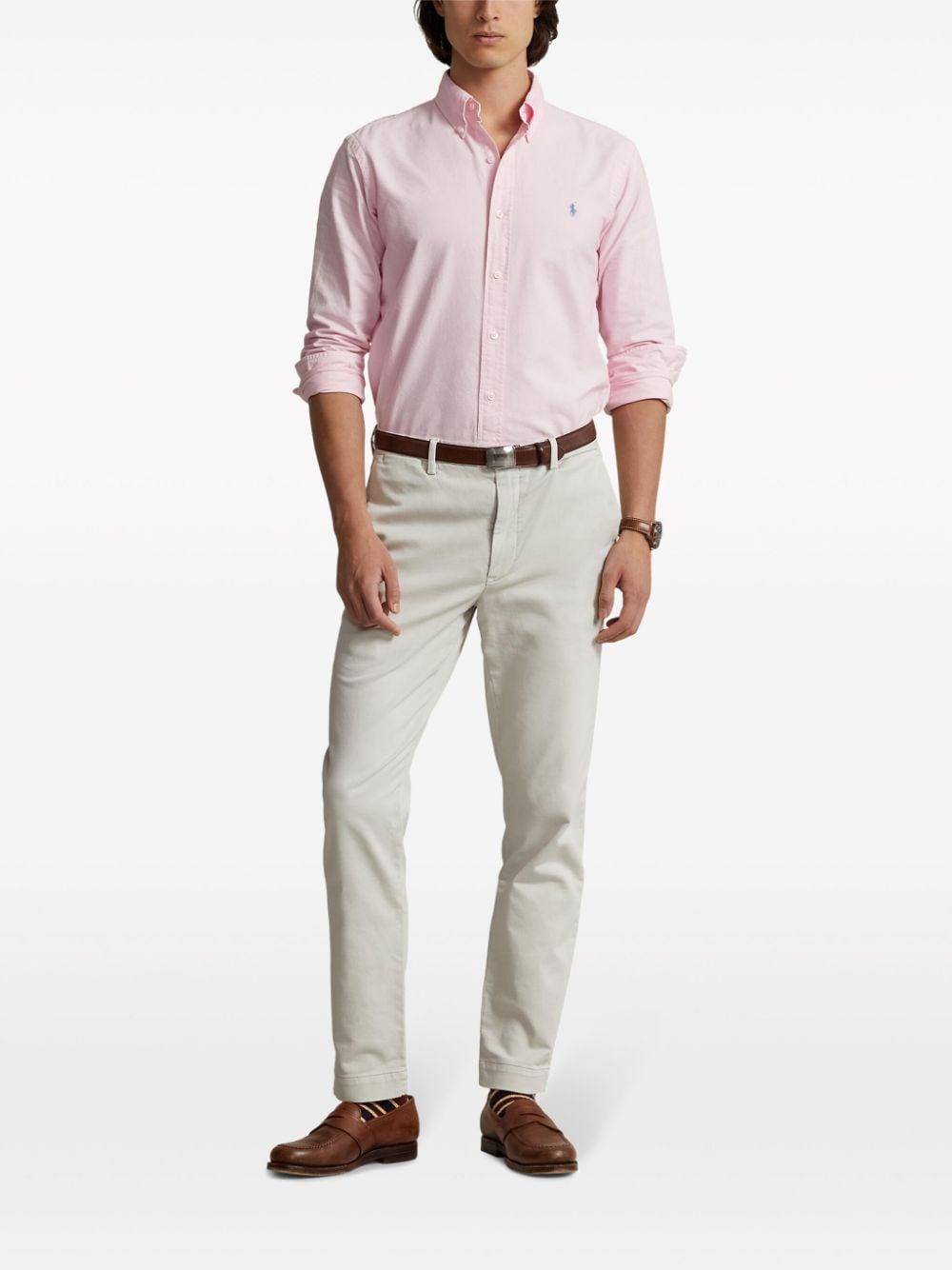 Slim-fit Cotton Trousers In Neutrals Product Image