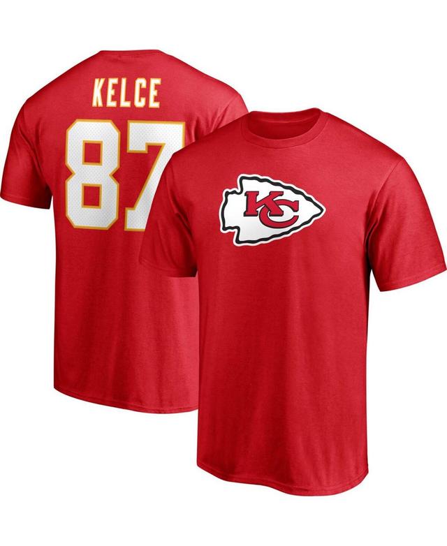 Mens Fanatics Branded Travis Kelce Kansas City Chiefs Player Icon Name & Number T-Shirt Product Image