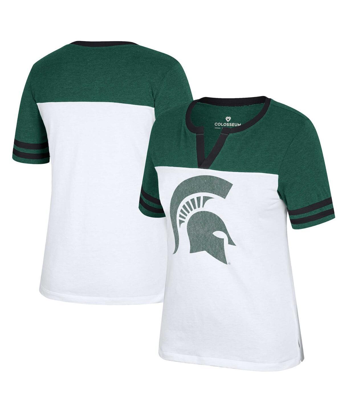 Womens Colosseum White Michigan State Spartans Frost Yourself Notch Neck T-shirt - White Product Image