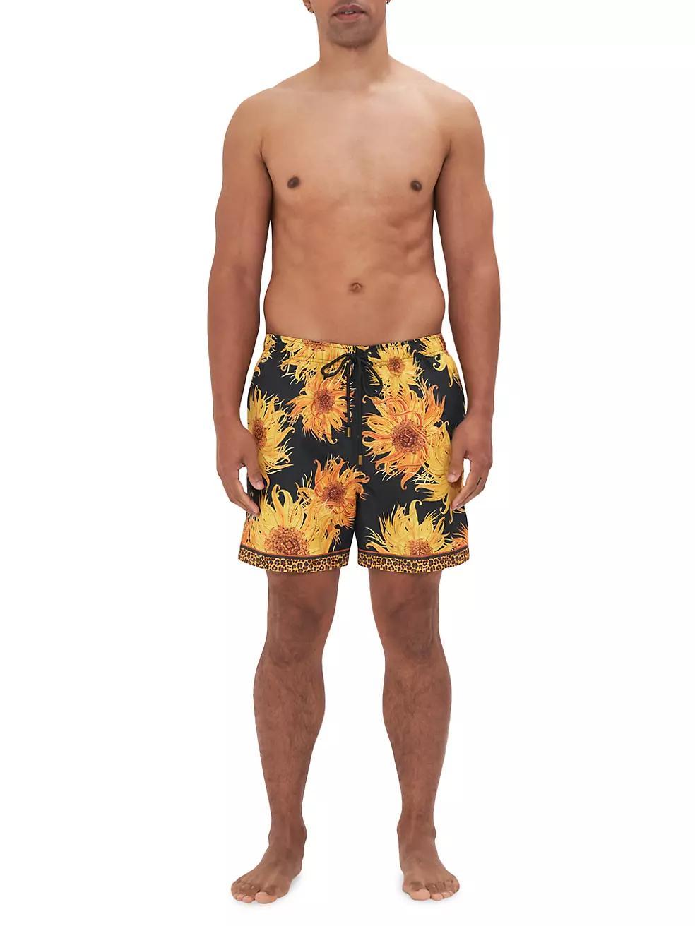 Mid-Length Floral Board Shorts Product Image