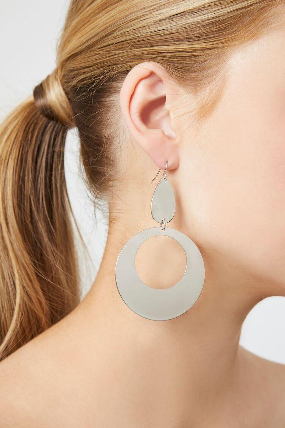 Geo Hoop Drop Earrings | Forever 21 Product Image