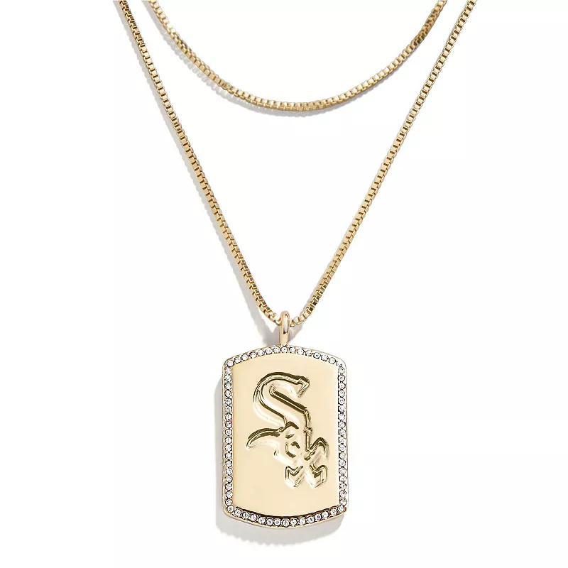 WEAR by Erin Andrews x Baublebar Chicago White Sox Dog Tag Necklace, Womens, Gold Product Image