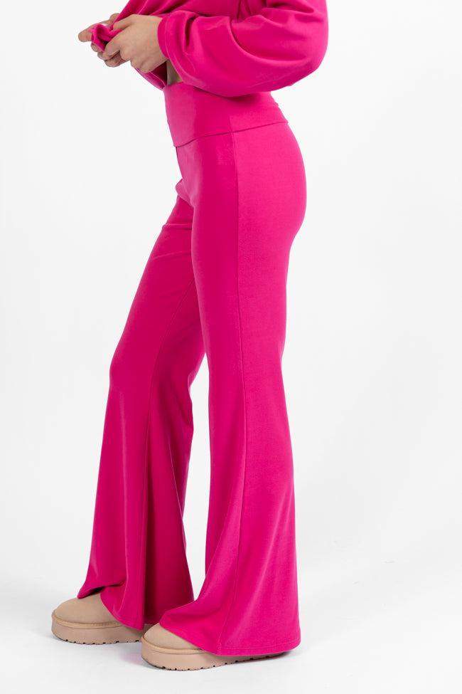 In A Dream Pink Foldover Band Super Soft Flare Pants Product Image