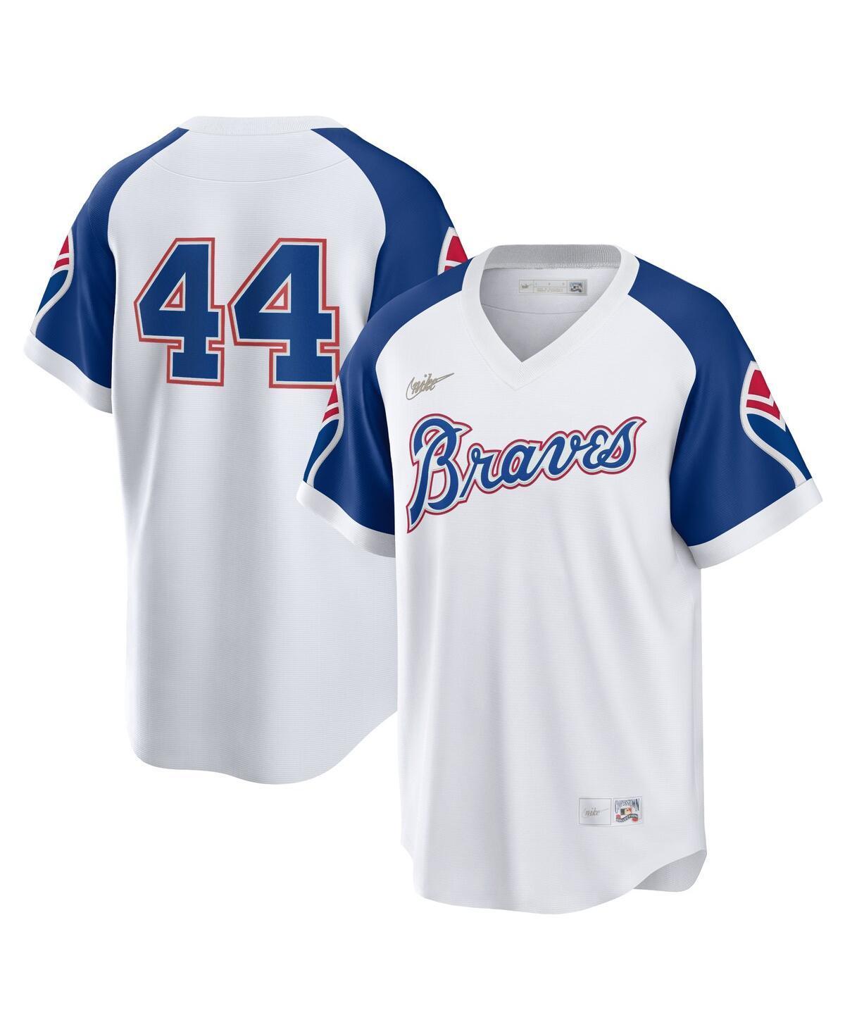 Mens Nike Hank Aaron White Atlanta Braves Home Cooperstown Collection Player Jersey - White Product Image