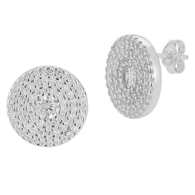 Sunkissed Sterling Silver Over Cubic Zirconia Stud Earrings, Womens, Silver Tone Product Image