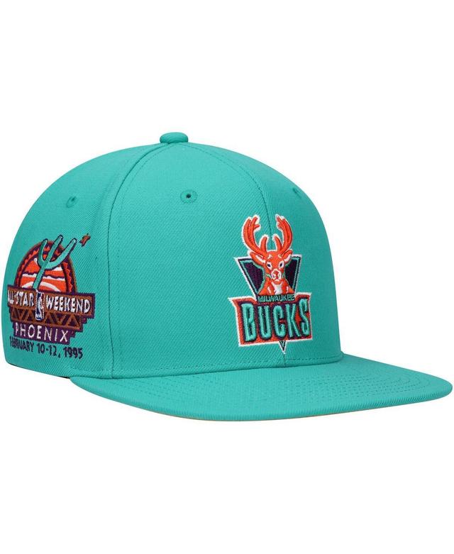 Mens Mitchell & Ness Turquoise Milwaukee Bucks Hardwood Classics 1995 NBA All-Star Weekend Desert Snapback Hat Product Image