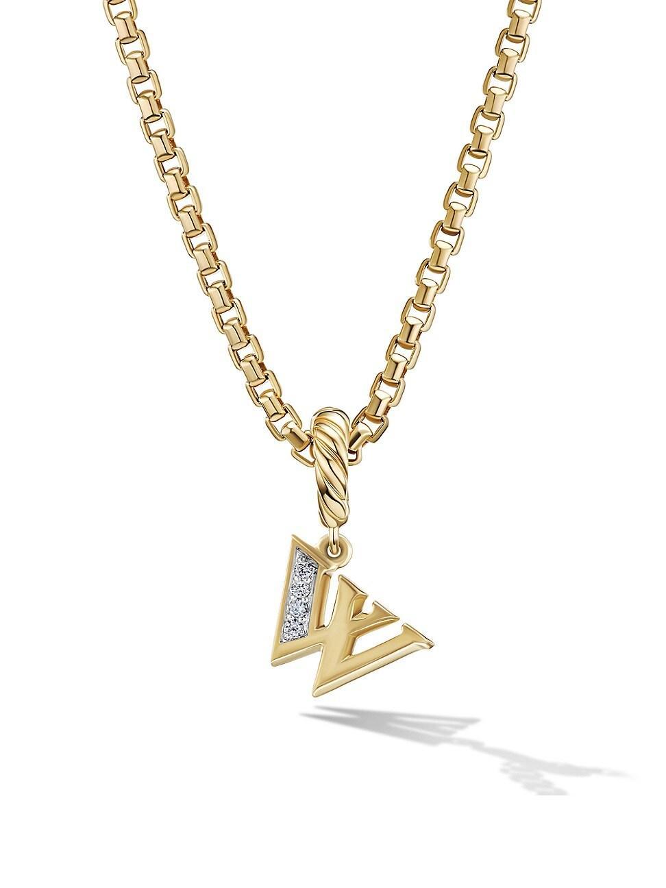 Womens Pav Initial Pendant in 18K Yellow Gold with Diamonds Product Image