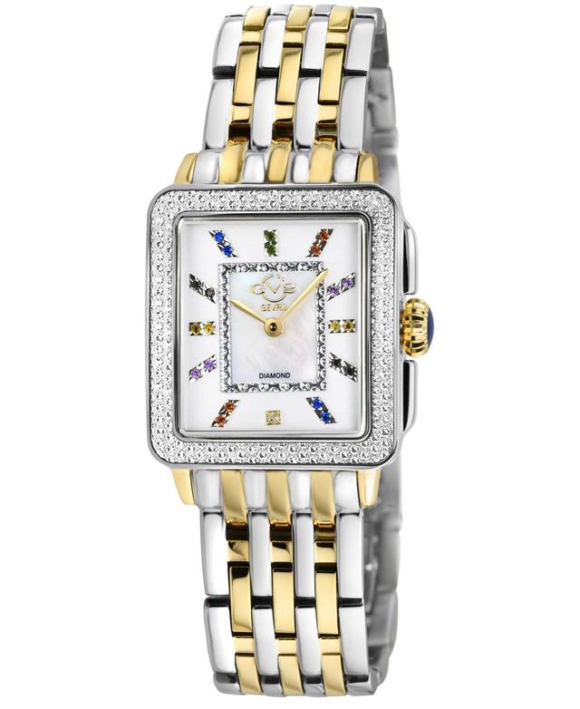 GV2 by Gevril Womens Padova Gemstone Swiss Quartz Diamond Accent Two-Toned Ss Ipyg Stainless Steel Bracelet Watch 27mm x 30mm Product Image