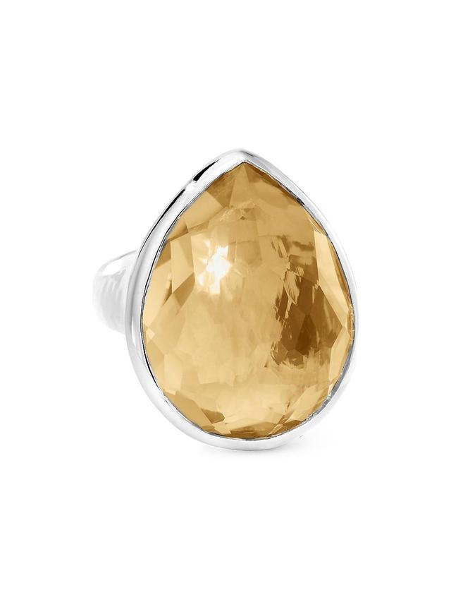 Womens Rock Candy Teardrop Sterling Silver & Honey Citrine Ring Product Image