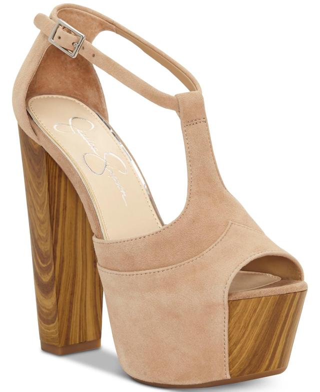 Jessica Simpson Womens Dany T-Strap Platform High-Heel Sandals Product Image