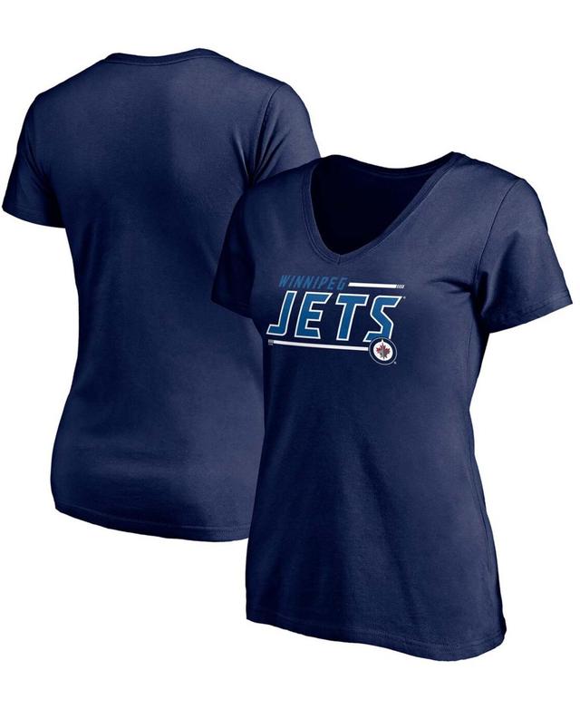 Womens Fanatics Branded Navy Winnipeg Jets Mascot In Bounds V-Neck T-Shirt Jts Blue Product Image