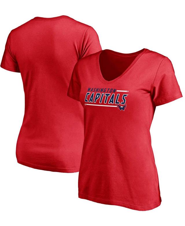 Womens Fanatics Branded Washington Capitals Mascot In Bounds V-Neck T-Shirt Product Image