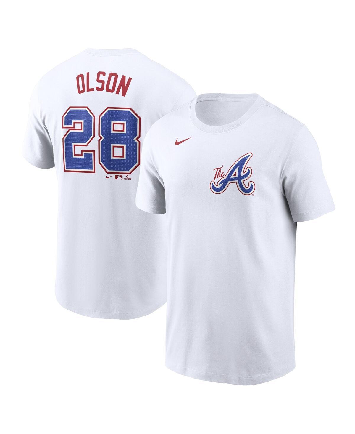 Nike Mens Matt OlsonWhite Atlanta Braves City Connect Fuse Name Number T-Shirt Product Image