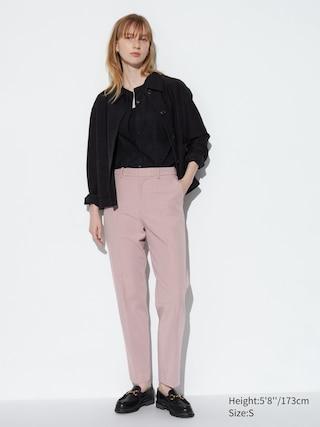 Womens Smart Ankle Pants 2-Way Stretch Tall Pink XS UNIQLO US Product Image