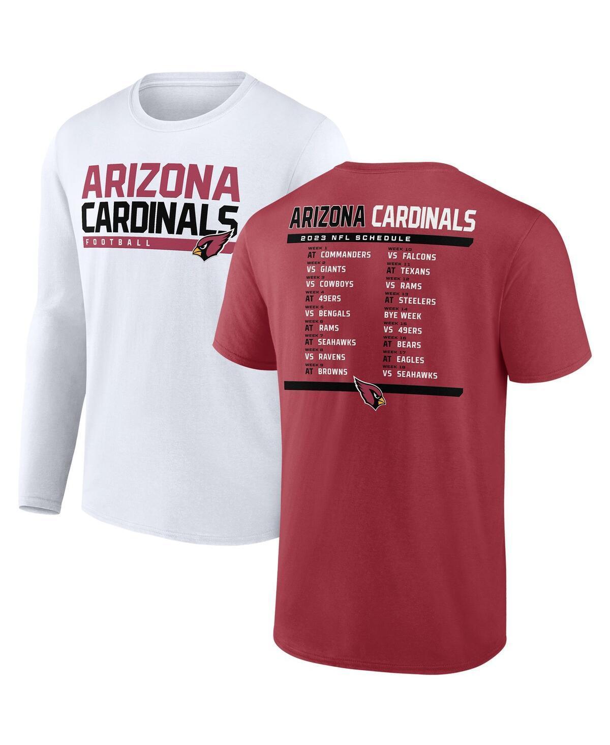 Mens Fanatics Branded Cardinal/White Arizona Cardinals Two-Pack 2023 Schedule T-Shirt Combo Set Product Image