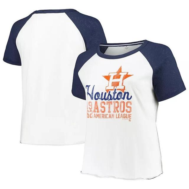 Womens Soft as a Grape Houston Astros Plus Size Baseball Raglan T-Shirt Product Image