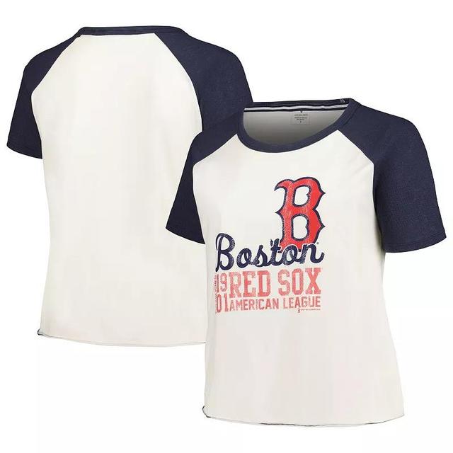 Womens Soft as a Grape Boston Red Sox Plus Size Baseball Raglan T-Shirt Product Image