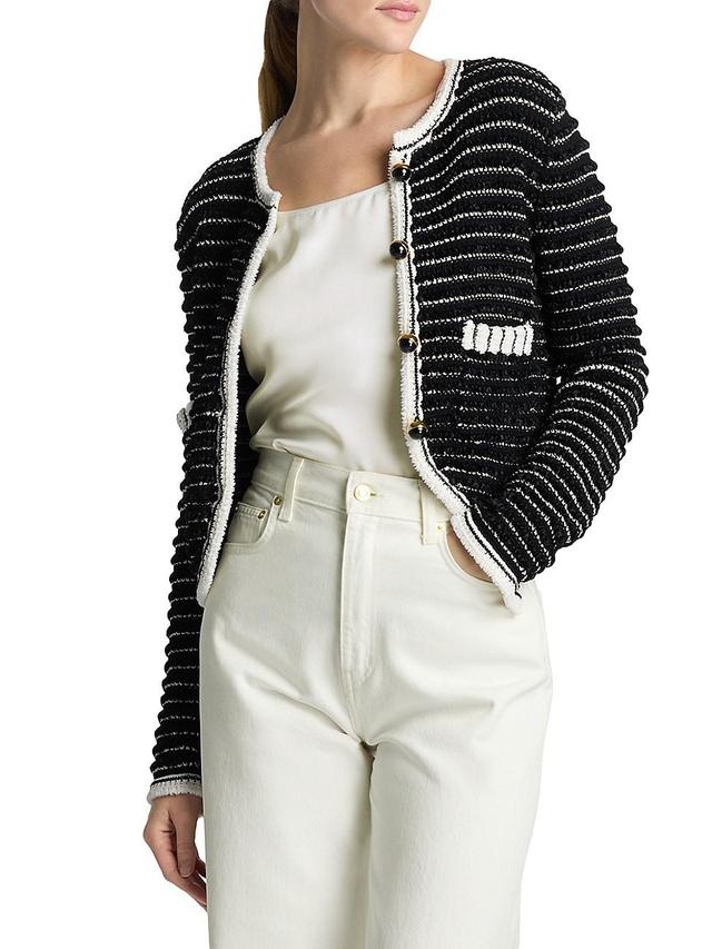 Womens Eyelash Stretch Tweed Jacket Product Image