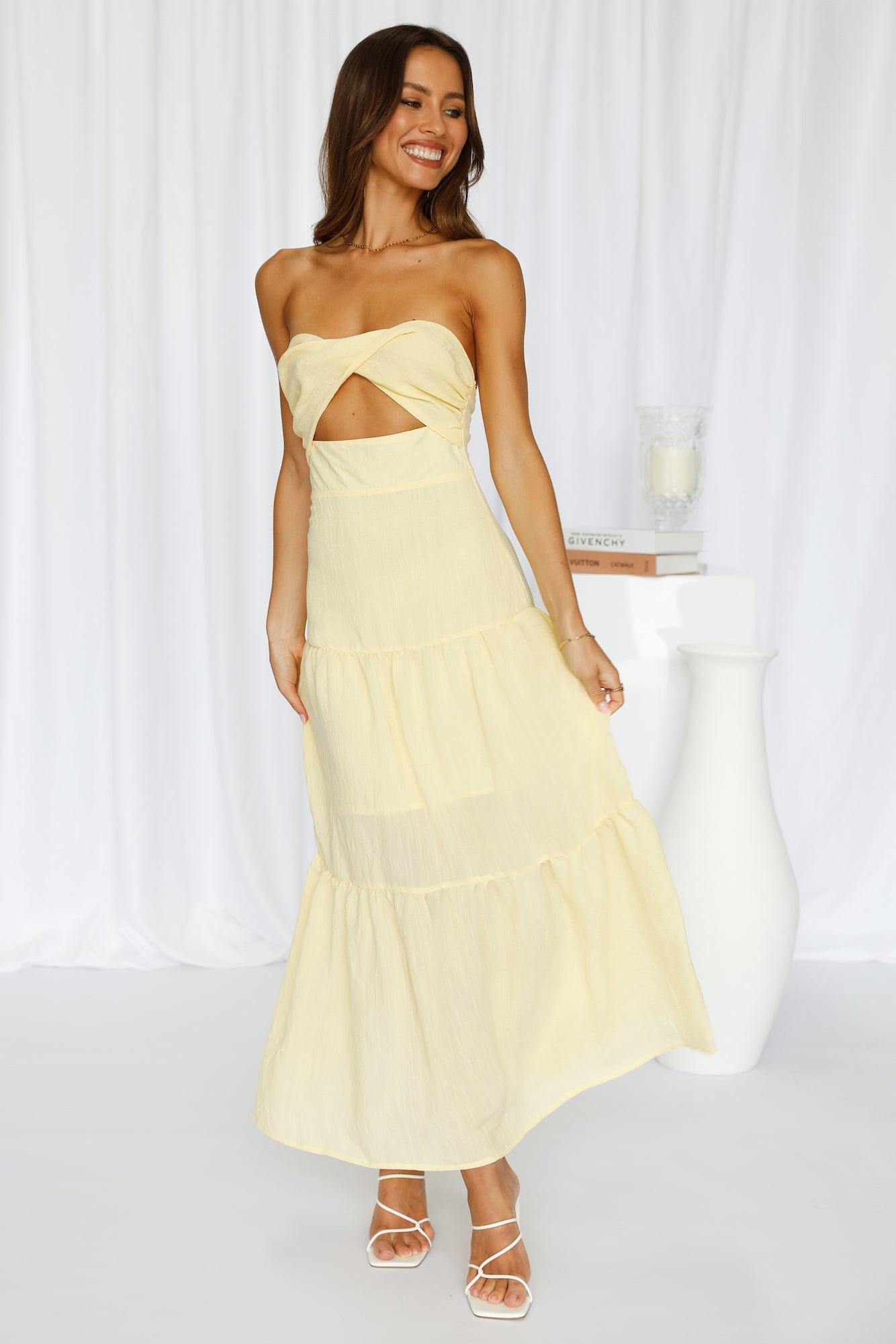 Pose For The Show Midi Dress Yellow Product Image