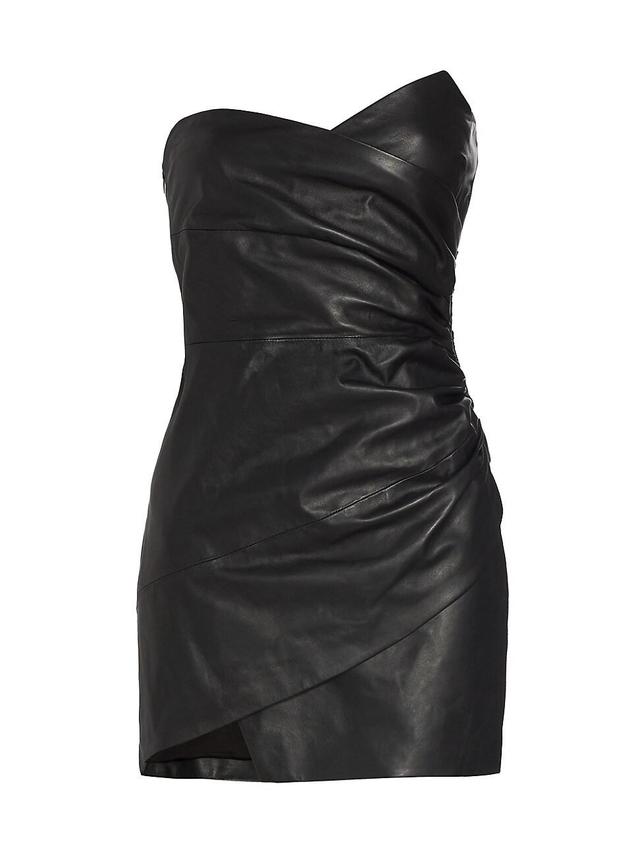 Womens Xandra Leather Strapless Minidress Product Image