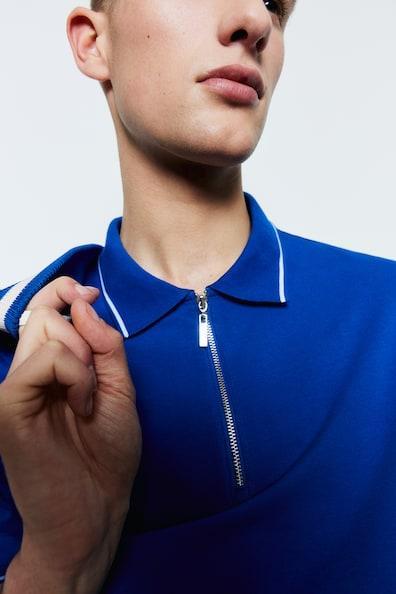 Slim Fit Half-zip Polo Shirt Product Image