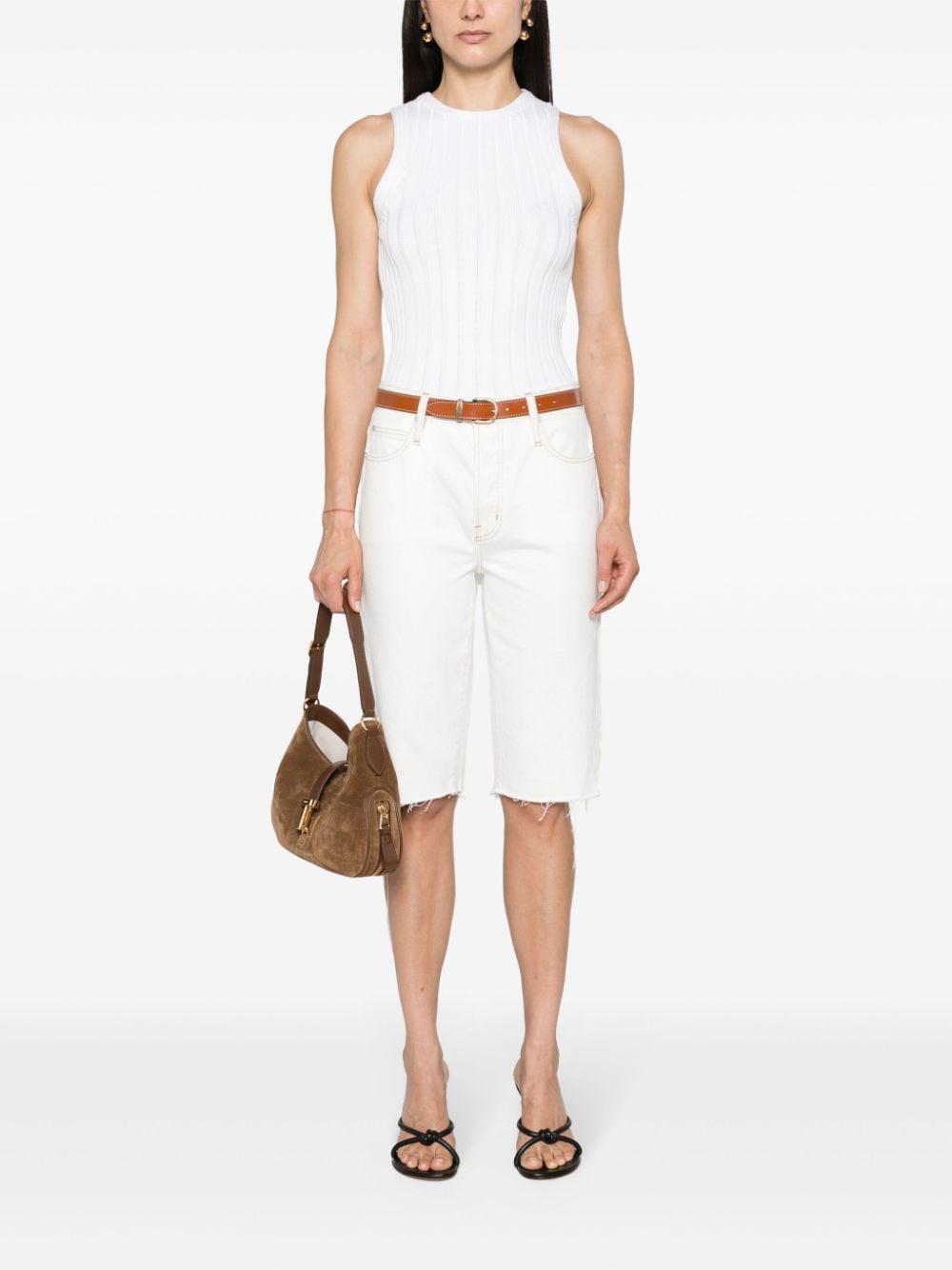 Manu Wide Rib Knit Tank Top In White Product Image