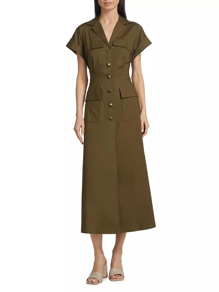 Cotton-Blend Midi Shirtdress Product Image