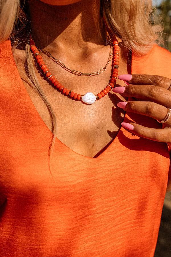 Mezcal Margs Layered Necklace In Tangerine Product Image