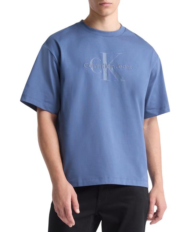 Calvin Klein Mens Relaxed-Fit Monogram Logo T-Shirt Product Image